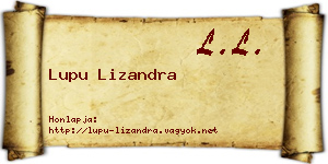 Lupu Lizandra névjegykártya